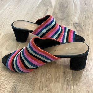 Loeffler Randall multicolor velvet sandals slides ! Size 7.5